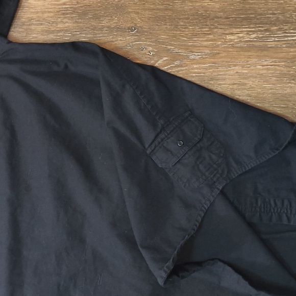 Marc Ecko Black Button Down Shirt Floral Embroidery - Picture 5 of 5